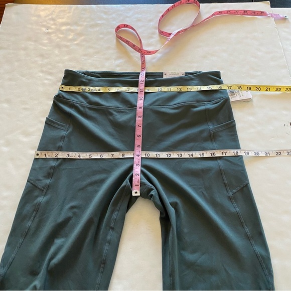 Gaiam OM High Rise Pocket Yoga Pant Womens Size XL Straight Leg Green Urban Chic - Picture 7 of 13